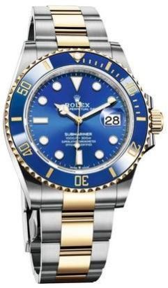Rolex Submariner Dual Tone Blue Dial Automatic Mens Watch