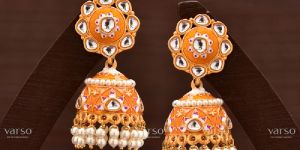 Imprint Pearl Jhumki Earrings