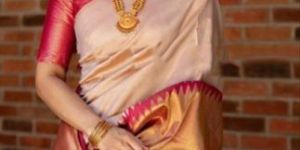 Peach Kanjivaram Soft Silk Saree