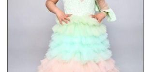 Tricolor Popsicles Girls Party Dress