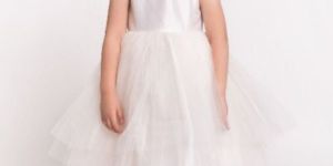 White Flared Girls Dress