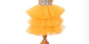 Yellow Shimmery Layered Dress