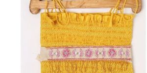 Yellow Smocked Girls Ghagra Set