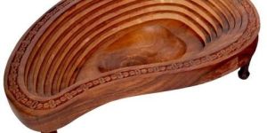 Wooden Mango Shape Folding Basket