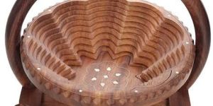 Wooden Round Folding Basket