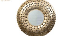 Dull Golden Pebble Mirror
