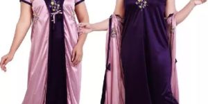 Women Pink Purple Nighty with Robe