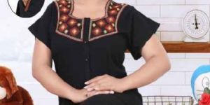 Cotton Embroidery Nighty