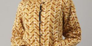 YELLOW COTTON QUILTED JACKET