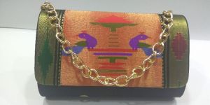 Pure Paithani Round Box Clutch