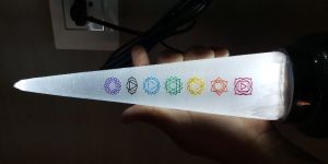Seven Chakra Selenite Lamp