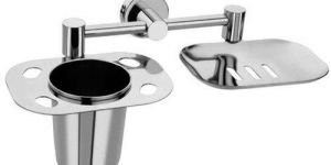 SS Soap Dish with Toothbrush Holder