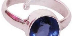 Natural Ceylon Blue Sapphire Stone Silver Ring