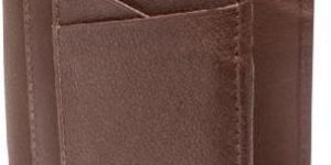 Tan Brown Textured Two Fold Wallet