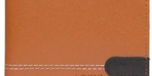 Tan Solid Two Fold Wallet