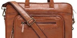 Unisex Tan Brown Solid Laptop Bag