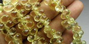 Lemon Topaz Faceted Teardrops