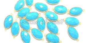 Turquoise Gemstone Bezel Connector