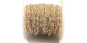 White Opal Beaded Rosary Chain