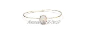 White Opal Gemstone Jewelry Bangles