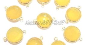 Yellow Chalcedony Gemstone Connector