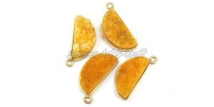 Yellow Druzy Bezel Connector