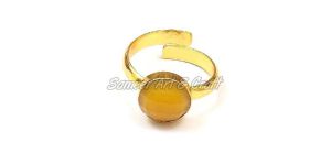 Yellow Round Gemstone Ring