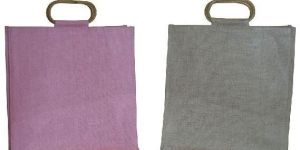 Wooden Cane Handle PP Laminated Jute Bag