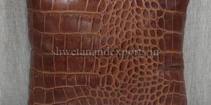 Leatherette Brown Cushion Cover