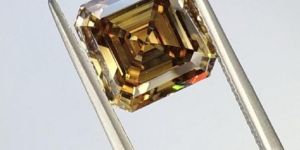 Yellow Asscher Cut Moissanite Diamond