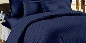 Cotton Satin Striped Double Bedsheet