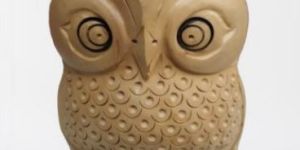Wooden Owl Statue