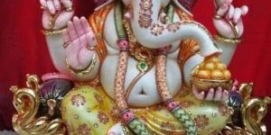 27 Inch Marble Lord Ganesha Statue