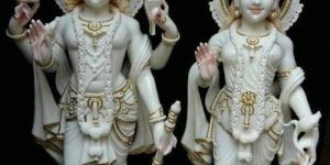 30 Inch Marble Laxmi Vishnu Statue