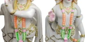 36 Inch Marble Radha Krishna Statue