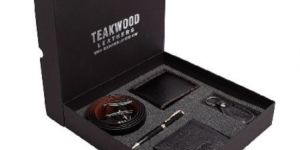 Teakwood Leathers Men Brown & Black Accessory Gift Set