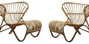 Set of 2 Bamboo Cane Chair