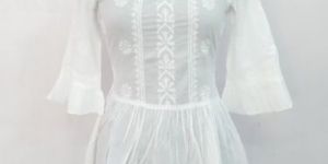 Round Neck Embroidered Top