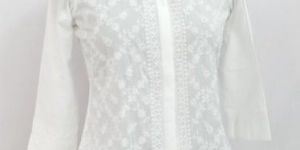 White Chikan Embroidered Top