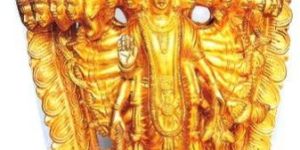 Gold Plated Brass Vishnu Statue