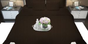 Cotton satin stripe Bedsheet King Size with 2 Pillow Cover.