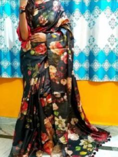 Pure Tussar Ghicha Digital Print Sarees