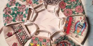 Pure Tussar Silk Hand Painting Madhubani Face Mask