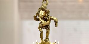 Brass Wall Hanging Ganesh Diya with Wall Hanger