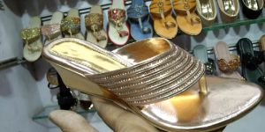 Ladies Golden Sandals