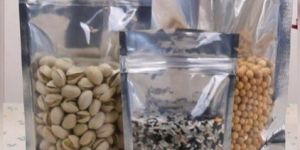 Silver Stand up Zipper Pouch