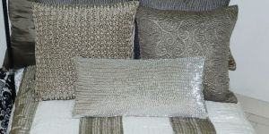 Smoking and Sequin Work Pleated Bed Cover