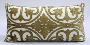 Velvet Applique Work Linen Long Pillows