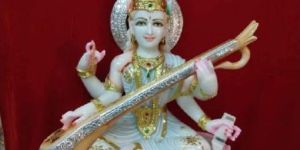 Marble Saraswati Mata Statue