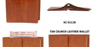 Tan Crunch Leather Wallet